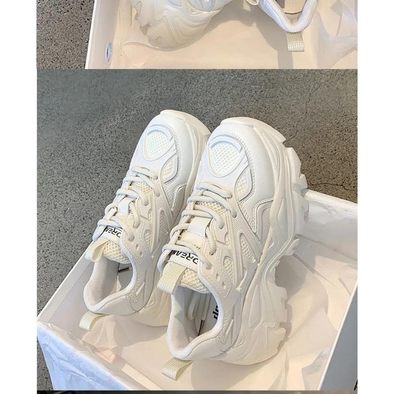 

Универсальная повседневная женская спортивная обувь с толстой подошвой из дышащей сетки 40 бежевый