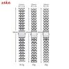 Wristband 18mm 20mm 22mm Stainless Steel Watch Bracelet Double Press Folding Buckle Strap for Men Silver Gold Metal Watch Band