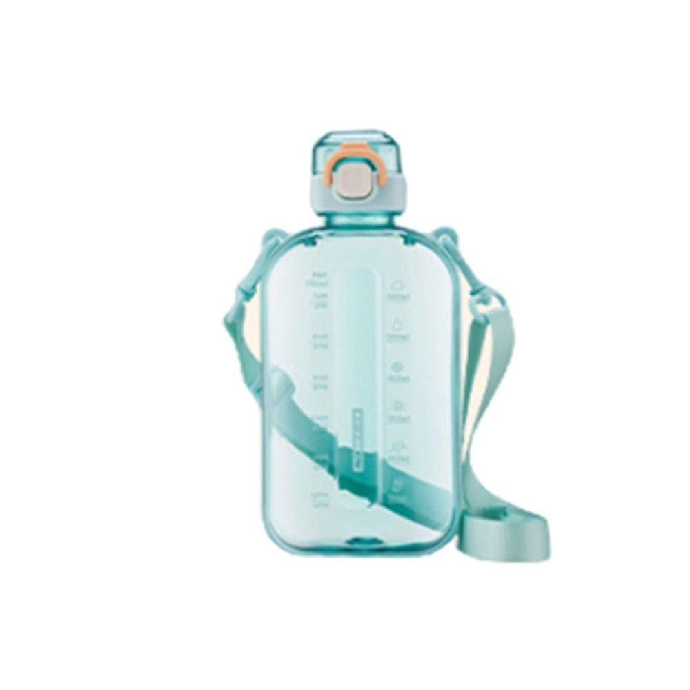 

Flat Square Sport Water Bottle Large Capacity Outdoor Drinking Bottle Travel Cup Kettle Outdoor ціан