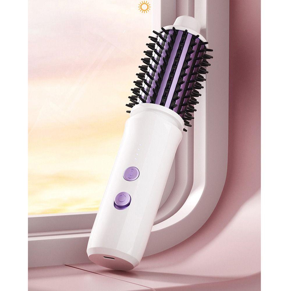 Cordless Electric Hair Curler 4 Heat Levels Flat Hair Iron Portable Straightening Comb  Salon Use