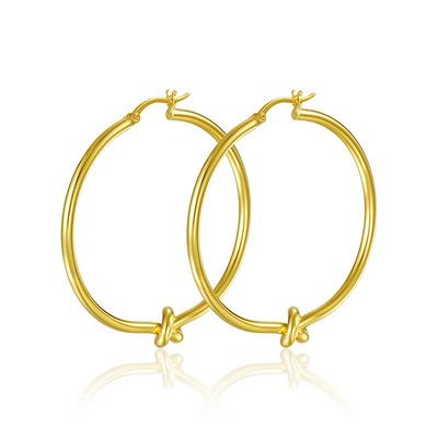 Elegant European Knotted Hoop Earrings - Gold & Silver-Plated Fashion Accessories for Women