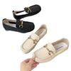 Leather Flat-soled Single Shoes Spring and Autumn New Versatile Beef Tendon Soft-soled Soft Leather Shallow-mouth Ladyshoes