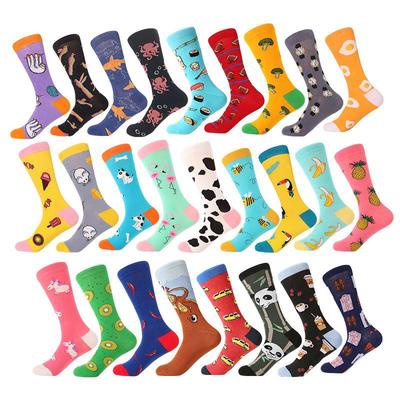 Bomull crew Herr strumpor tecknad djur frukt Dam strumpor present strumpor för vår höst vinter