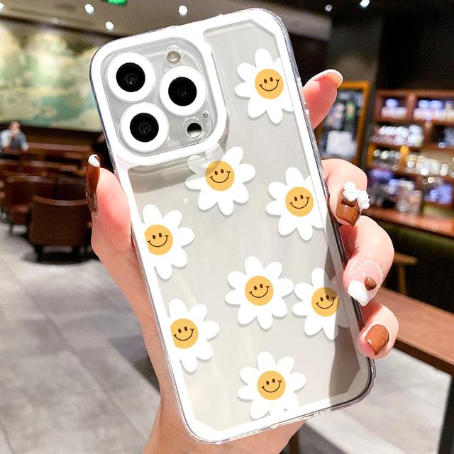 Soft Case For Iphone 14 Plus Case Clear Flower Funda Iphone 12 13 11 Pro Max Mini 7 8 Plus Se 2022 2020 X Xr Xs Max Back Cover
