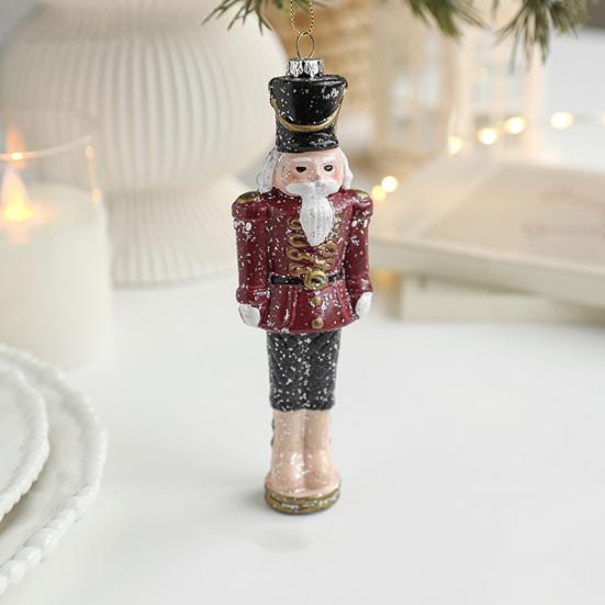 Nutcracker Puppet Pendant Christmas Decoration Soldier Wooden Hanging Ornaments Xmas Tree Figure Toy Fireplace Entrance Decor