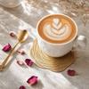 Heat Insulation Mat Single Rose Pattern Coaster 10cm Diameter Durable Non-slip Design for Table Protection and Heat Resistance