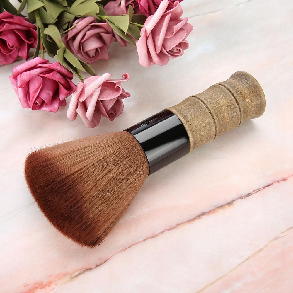 Professional Neck Duster Brush Wooden Handle Hair Cutting Brush Hair Styling Brush Salon Use