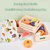 Children Wooden Kitchen Dessert Making Toys Pretend Play Montessori Fruits Vegetables Seafood Simulation Food Set Toys for Girls