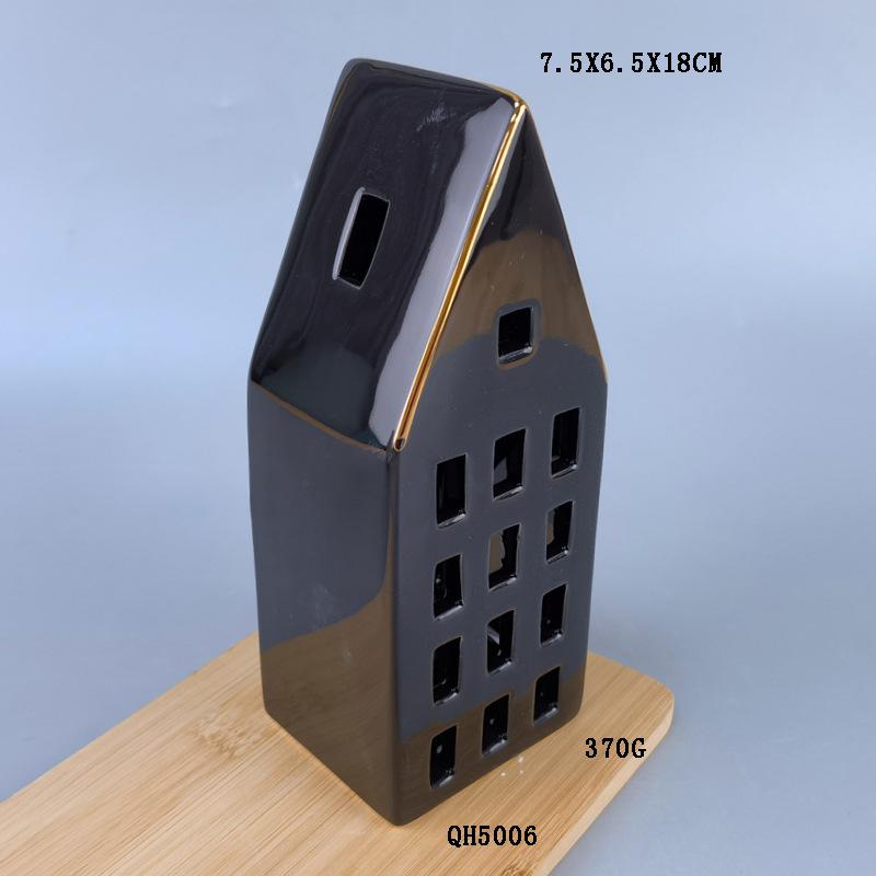 Ceramic house ornaments, Christmas ceramic candlestick house, creative white porcelain house, Christmas gift ceramic ornaments