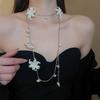 Flower Pearl Tassel Necklace Ladies Sexy Pearl Multi-Layer Body Chain Elegant Waist Chain For Beach Outfit  Accessory