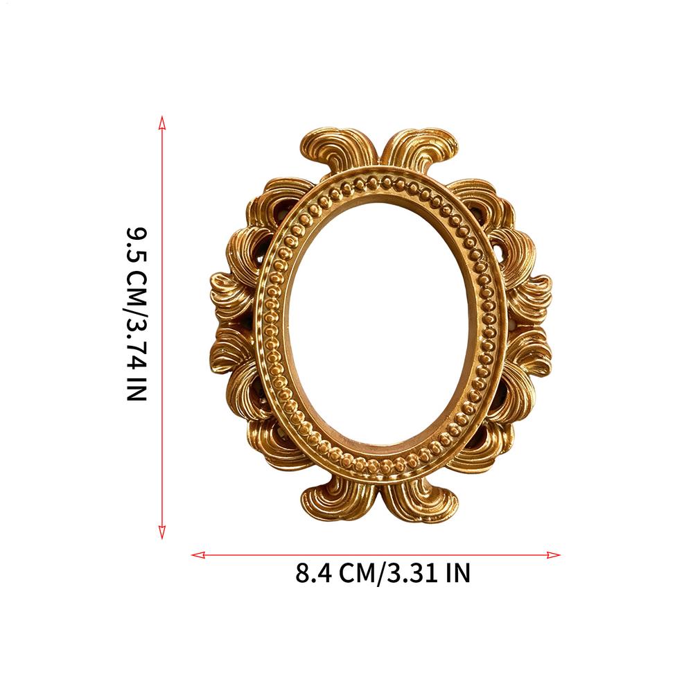 1pc Mini Gold Frames Retro Wall Decoration Decorative Positioning Frame Gold Crown Resin Picture Photo Frame Picture Frame