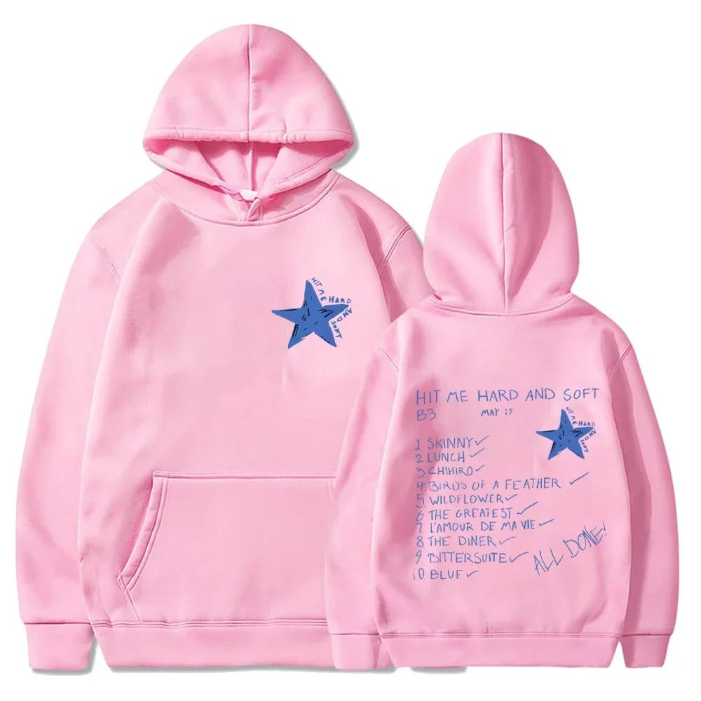 Hip Hop Hettegensere Hit Me Hard and Soft 2024 Tour Hettegenser Genser Menn Kvinner Fleece Sweatshirts Mote Løs Gotisk Hettegenser