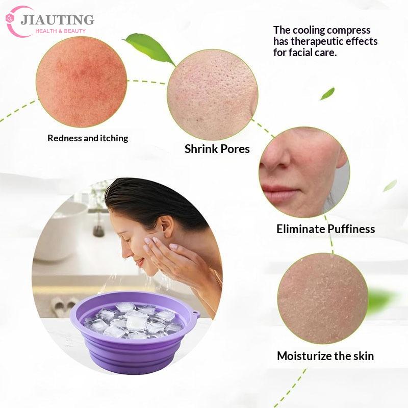 Silicone Foldable Face Ice Bath Bowl For Facial Plunge Dipping Skin Care Tool Home Travel Beauty Essential Multi Purpose Nursing
