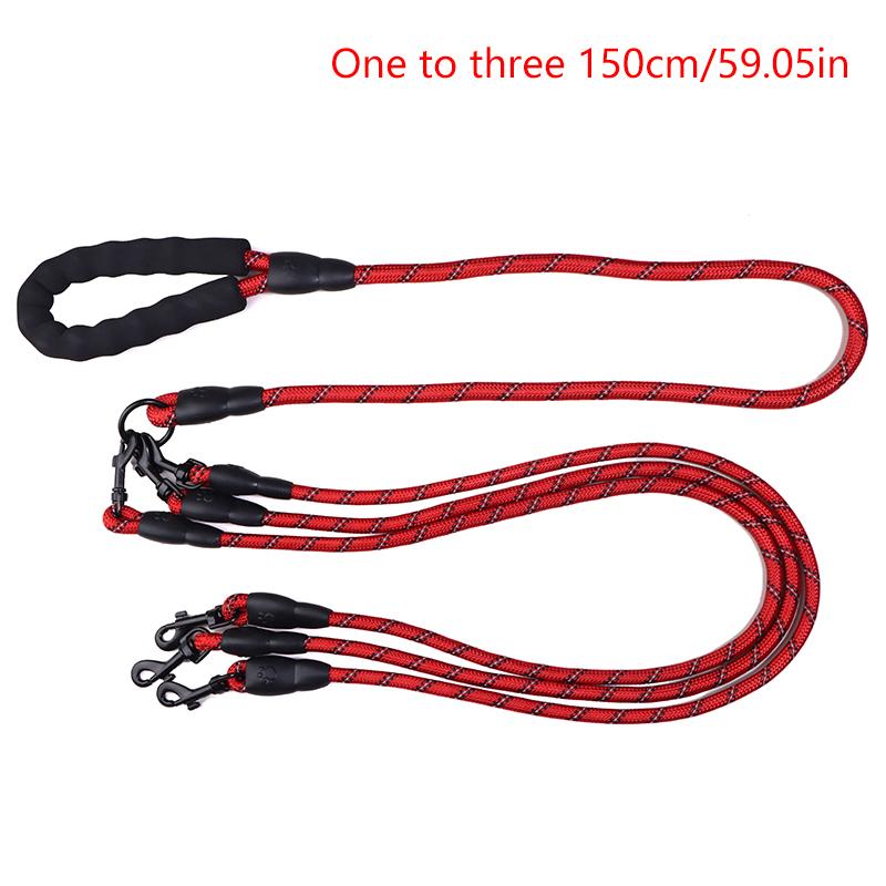 With Foam Handle 2/3 Way Pet Leash Nylon Detachable Two Heads Dogs Leash Durable 150Cm Dogs Traction Rope Walking The Dogs