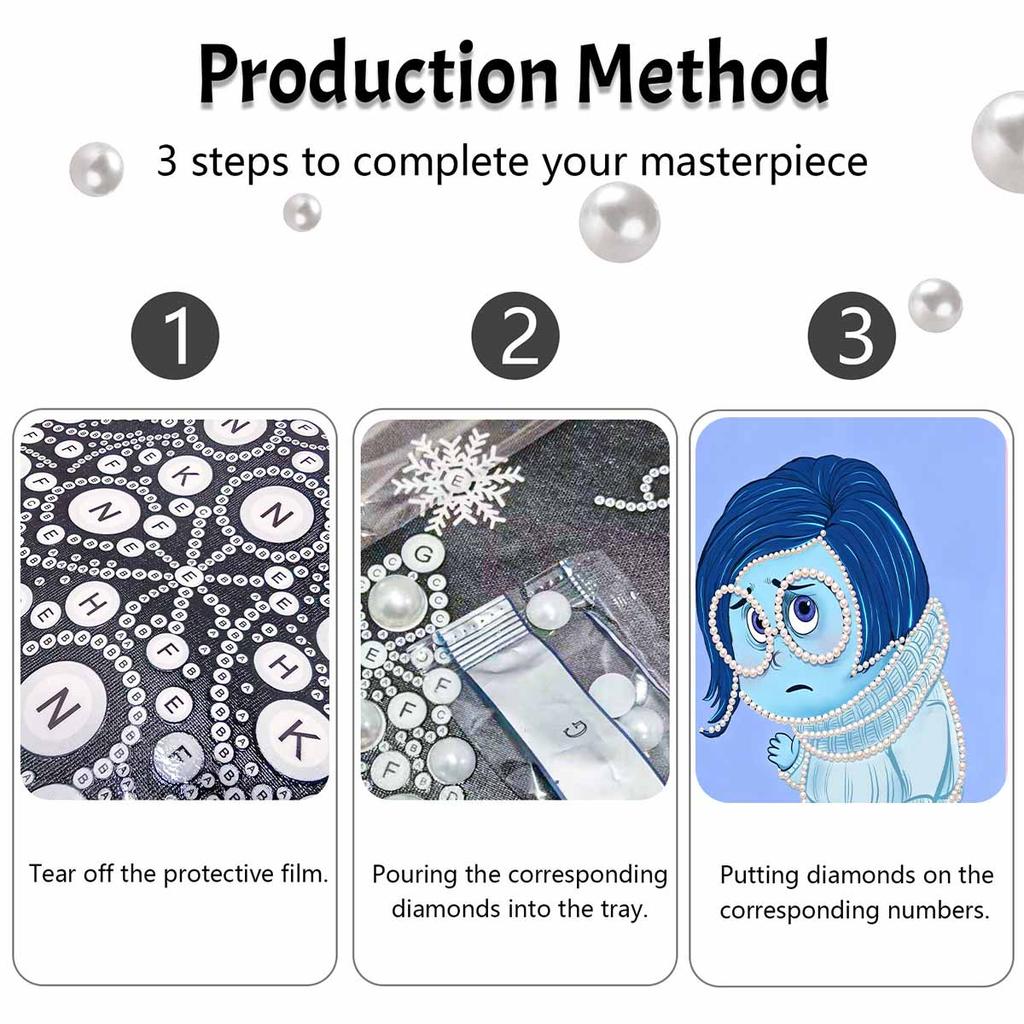 Disney DIY Pearl Painting Inside Out Tender and Melancholic Decorative Painting Creative Ornaments Friends Gifts Desktop Furnishings Home Decoration