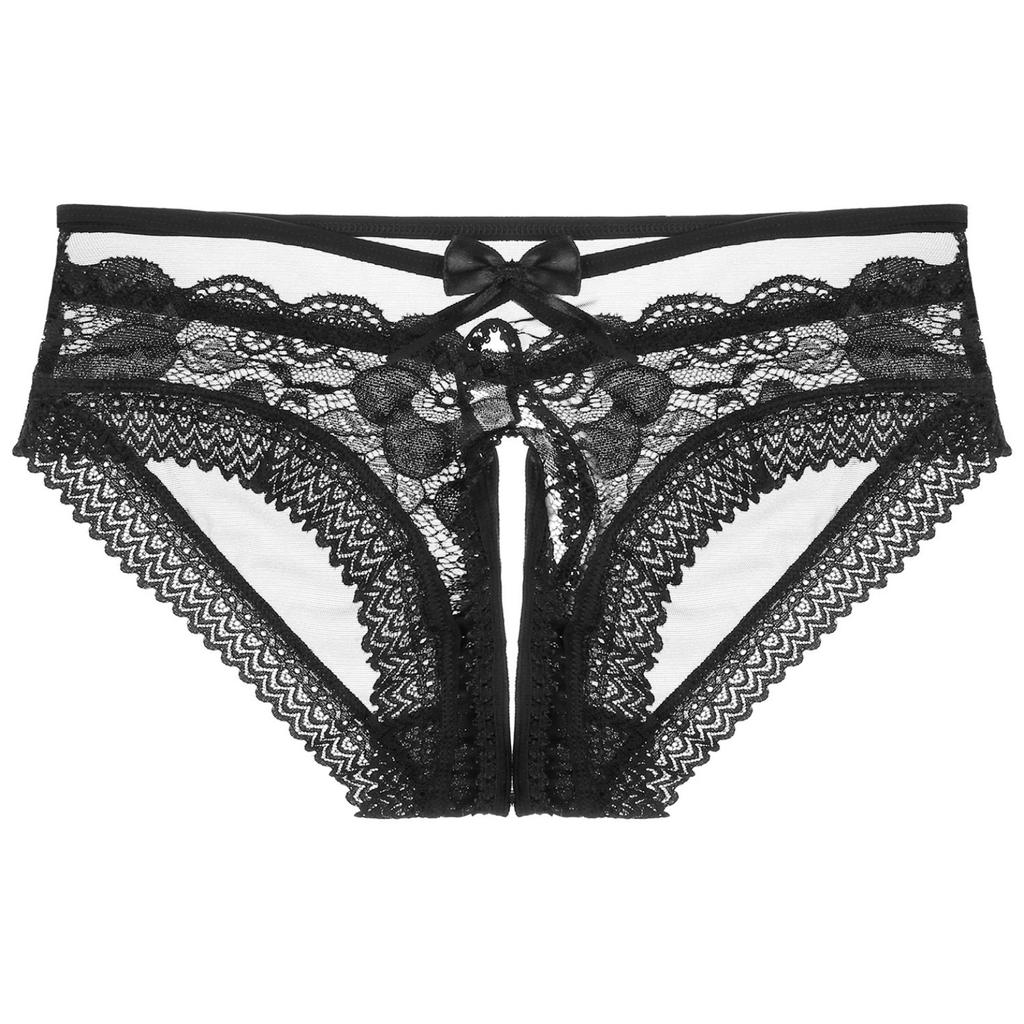 Pánské krajkové, síťované průhledné kalhotky Pure Light bez rozkroku Spodní prádlo Sissy s mašličkami Noční plavky na ramínka