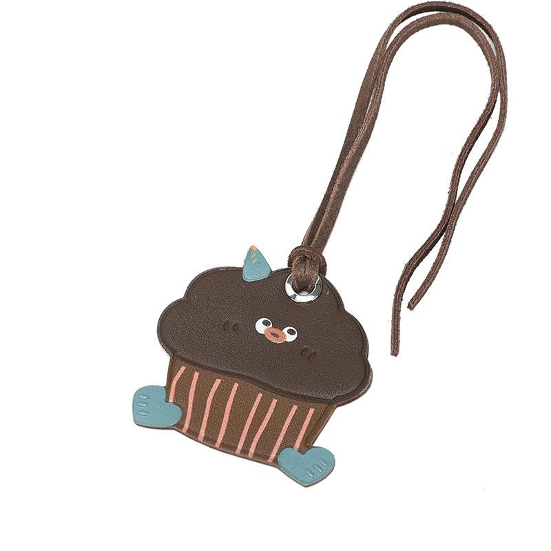 

Cake Series Handmade Cowhide Leather Women s Bag Pendant Hanging Decoration Key Car Interior