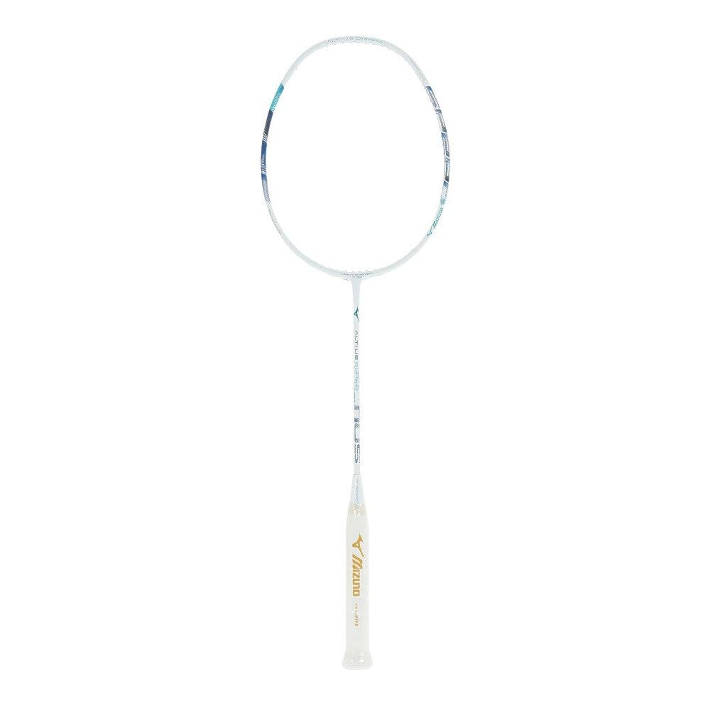 Mizuno Altius 01 SPEED Badminton 73JTB20226 x und Schläger, (Weiß Blau, 4U5, Herren Damen)