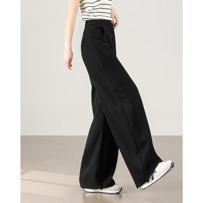 TERRE BLEUE Women's High-Waist Wide-Leg Casual Pants