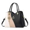 Soft Skin Roomy Daily Handbag For Mature Ladies, Fashion Contrast Color Multiway Shoulder Crossbody Mommy Bag