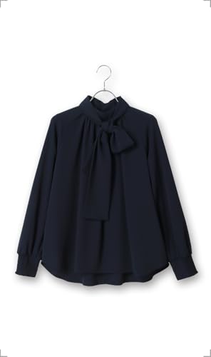 High-neck Bowtie Blouse [2-way] [long Sleeves]