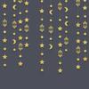 4M Eid Mubarak Banners Ornaments Gold Silver Star Moon Lantern Ramadan Kareem Hang Garland Paper DIY Home Decor Pull Flag