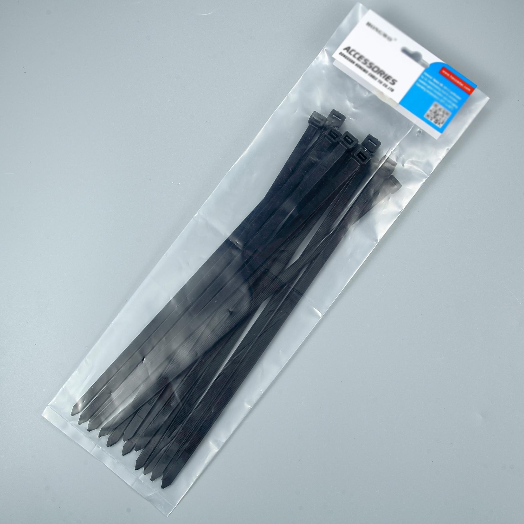 

висока якість Стійкість до низьких температур Самоблокуючі кабельні стяжки 8*300mm*100pcs чорний