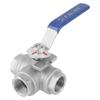 3-way SUS304 Stainless Steel Ball Valve DN20 (3/4 ") -20–200°C AIMOONSA