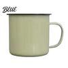 Enamel Coffee Mug Style Kitchenware Handle Color Solid Vintage with Heat Resistant Drinking Cup Durable Portable Tableware for Home