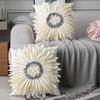 Fashion Modern Style Pink White Throw Pillows 45*45cm Velvet Stitching 3D Chrysanthemum  Cushion Waist Pillow Blue Cushion Case
