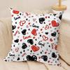 Valentines Day Heart Graffiti Cushion Cover Pillowcase Ultra Soft Skin Friendly Fabric Cloud Like Comfort  Concealed Zipper