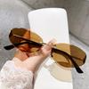 Retro Frameless Oval Concave Design Y2k Personalized Sunglasses Trendy Uv Resistant Street Pography Sunglasses 5