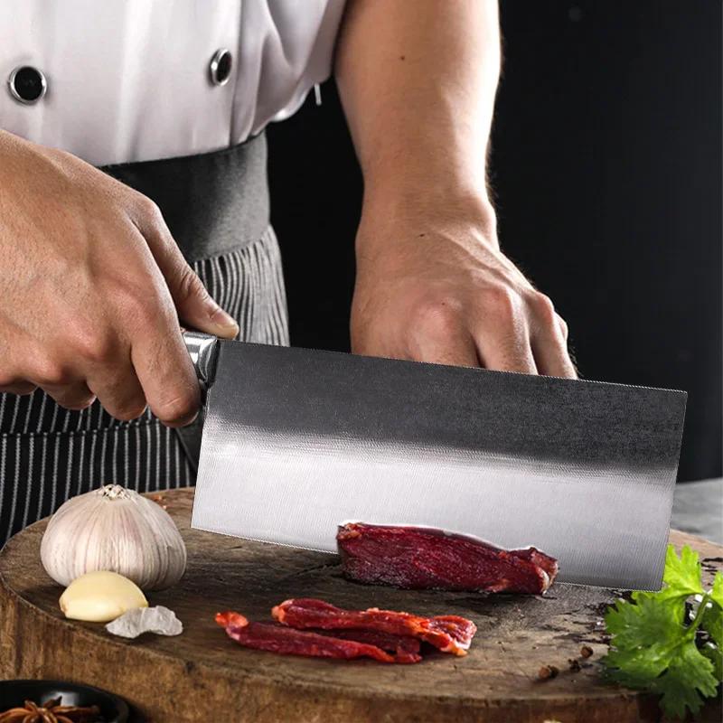 Kitchen Knives Chef Cleaver Meat Fish Chopping Vegetables Butcher Boning Slicing Knife Handmade Blade Wood Handle Cleaver Knife