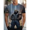 Men's 3D Printed Round Neck Casual T-shirt for Summer Wear Lightweight Breathable Trendy Versatile No Pressure Bear Pattern T-shirt