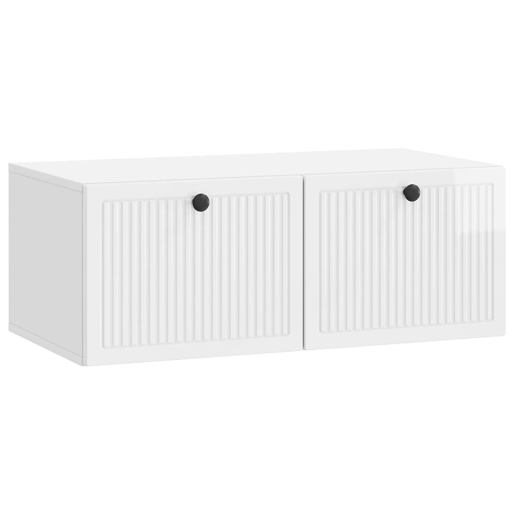 Wall Mounted TV Cabinet Glossy White 78.5 x 41 x 30 cm