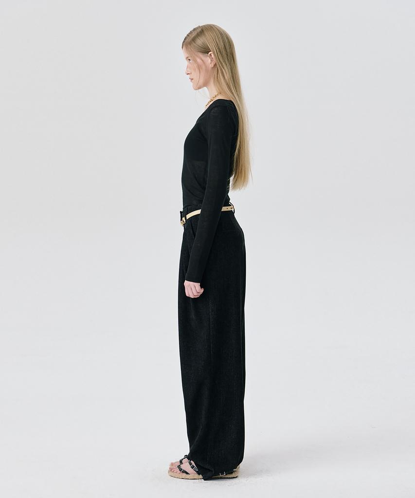 WNDERKAMMER U Neck Sheer T_Black1(U-Neck Sheer Tee_Black)