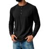 Men's Casual Athletic Long Sleeve T-Shirt with Neck and Button Front for Everyday Wear