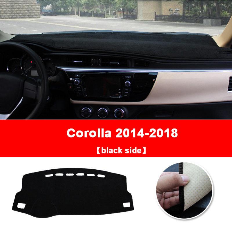 

Для Toyota Corolla 2007-2012 2013 2014 2015 2016 2017 2018 крышка приборной панели автомобиля с левым рулем, избегайте легких подушечек, анти-УФ-коврики, аксессуары 14-18 Front Black