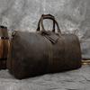 60cm Vintage Mens Leather Travel Bag Real Leather Weekender Bag Overnight Travelling Handbag For 3 Days Business Travel