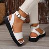 2026 Summer New Plus Size Women's Thick Sole Casual One Strap Roman High Heel Sandals Outdoor Wear