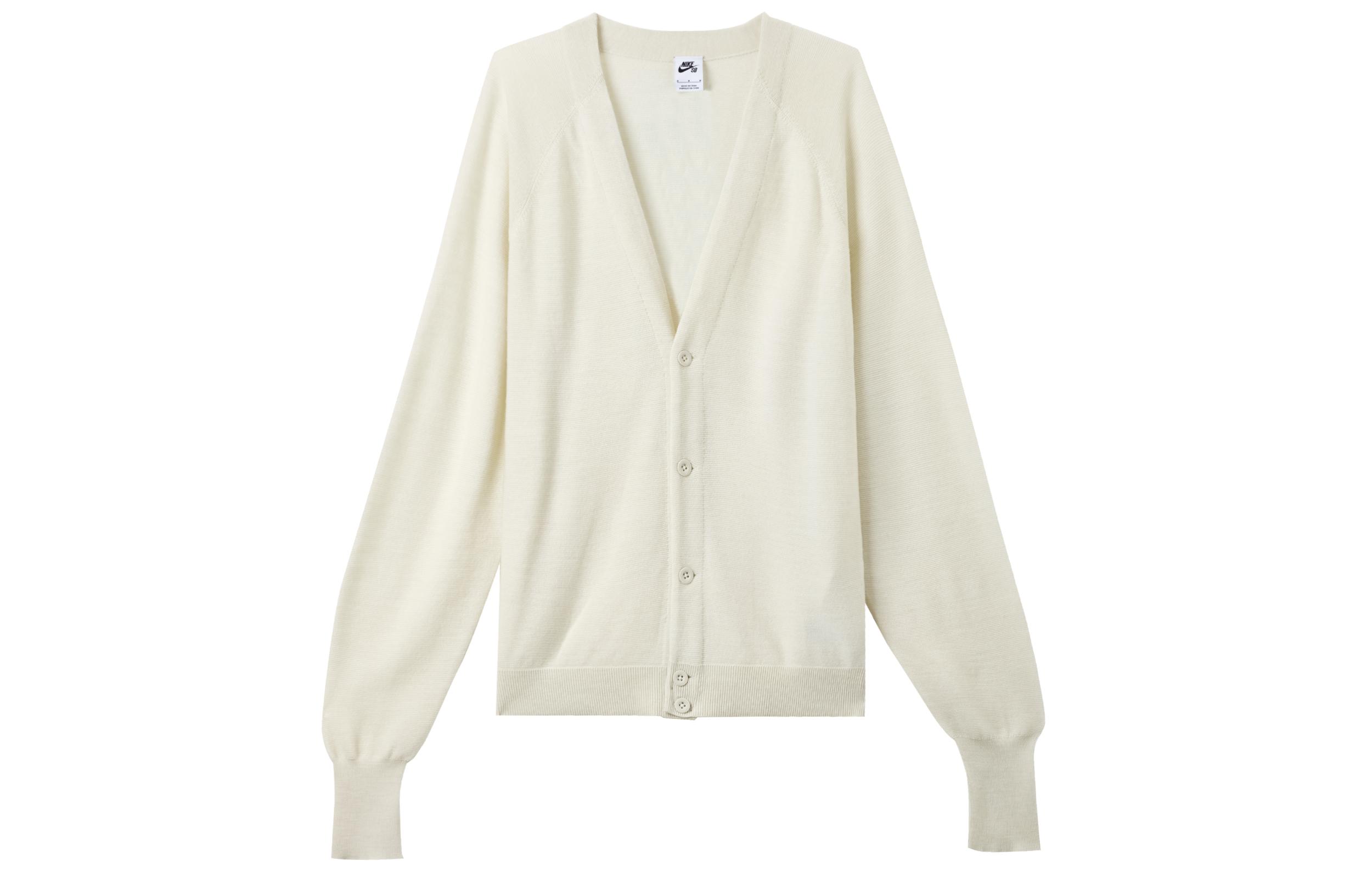 

Nike Knitwear Unisex White V Neck Moderate Cardigan FQ0516-072 XL