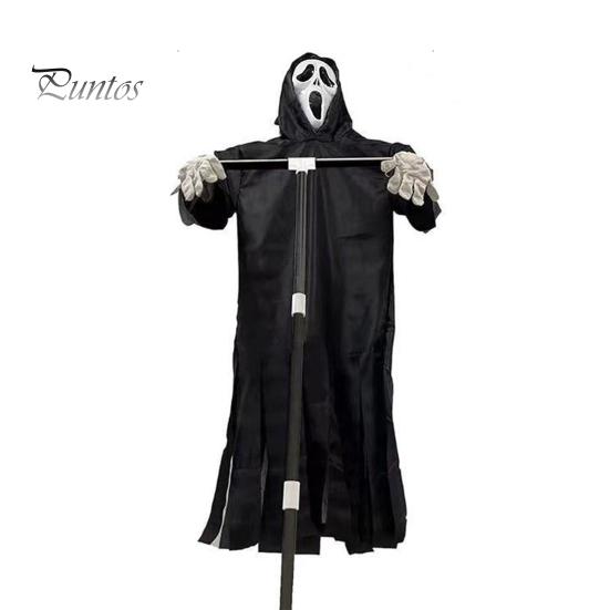 

Пугало, кричащий призрак, украшение на Хэллоуин, страшный висящий призрак смерти, уличные украшения для сада, двора, патио, лужайки чёрный