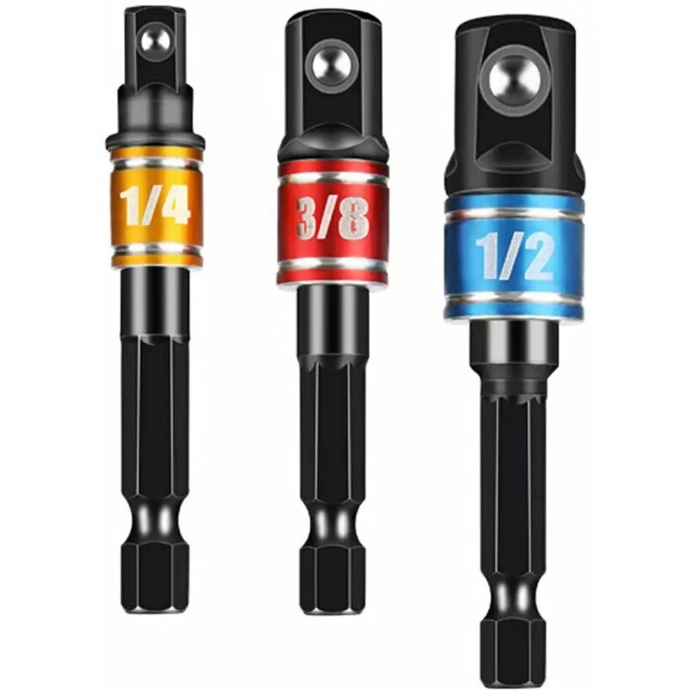 

3Pcs 1/4 3/8 1/2 Socket Extension Adapter Electric Socket Conversion Rod