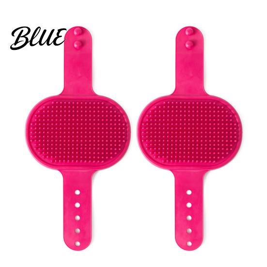 Pet Bath Brush Care Comb Strap Pad Cat Grooming 2Pcs Silicone Self Groomer With Cats