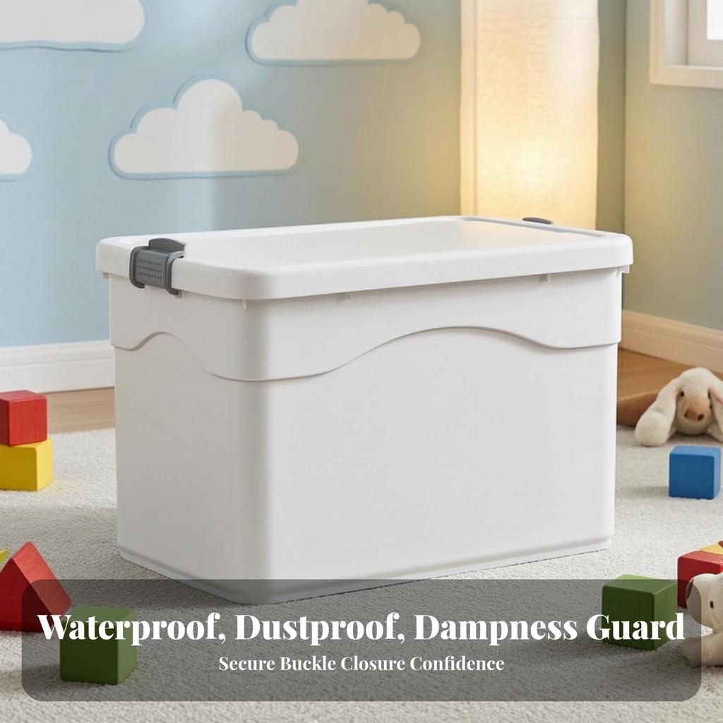 Storage Box with Wheels Dustproof Lid Long-Lasting for Moving