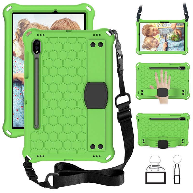 Samsung S9/S8 Tablet EVA Protective Case for Kids - Honeycomb Design with Hand Strap and Full Coverage Anti-Drop Protection.