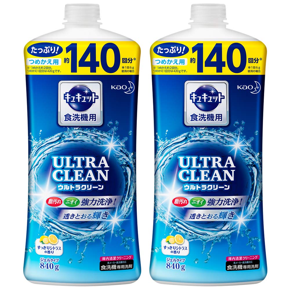 

CuCute Ultra Clean Dishwasher Refreshing Citrus 840g x 2 pieces [Bulk Purchase] Detergent, Scent, Refill,