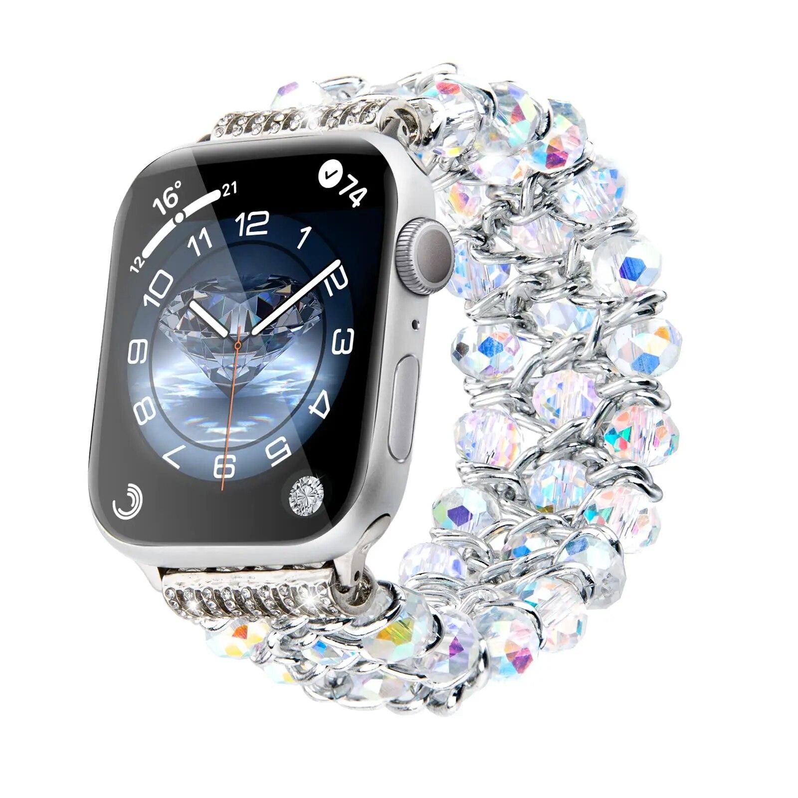 

Glitter Pearl Сумісний Apple Watch Women s 38mm 40mm 41mm 42mm 44mm 45mm Strap iWatch Ultra Series SE 9 8 7 6 5 4 3 2 1Band 42mm 44mm 45mm 49mm