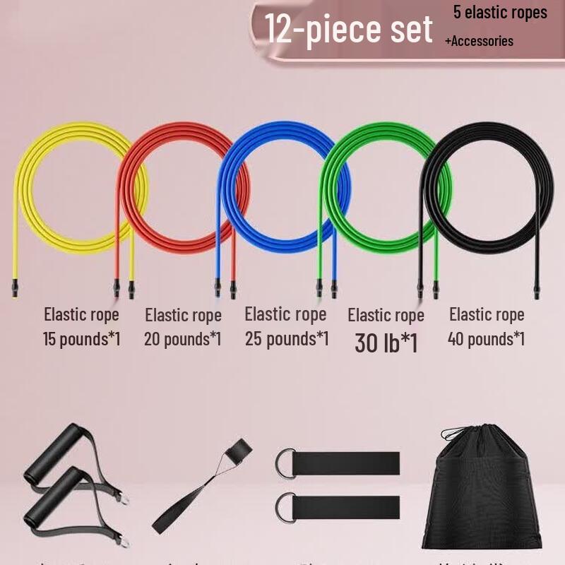 Rong Lv 12-Piece Resistance Band Set (12-120 lbs)