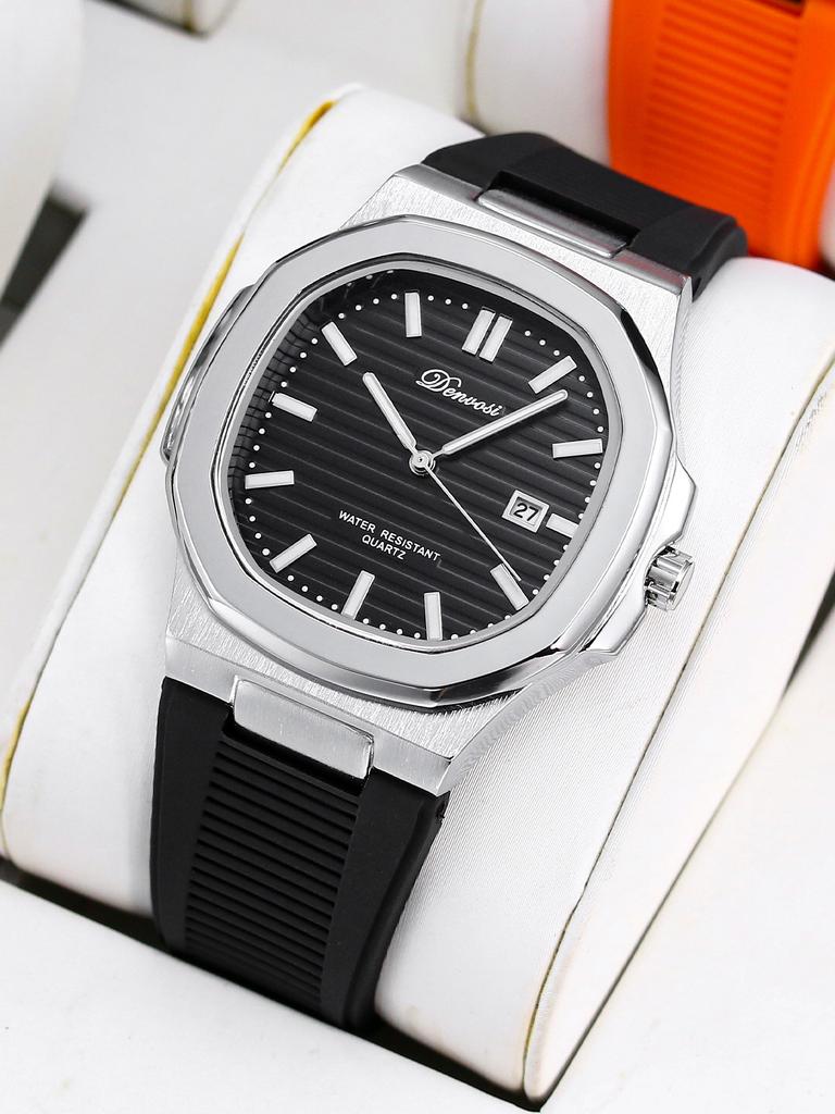 Fashion Business Classic Nautilus Men's Watch Silicone Strap Waterproof Quartz Wristwatch